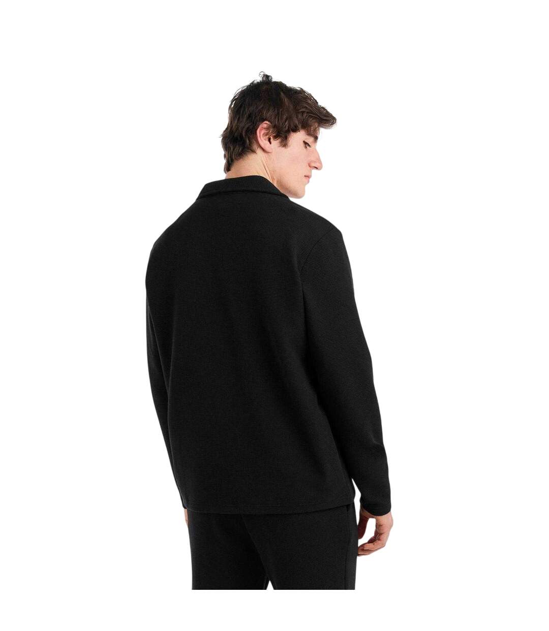 Polo Manches Longues Motif/style Quadrillage Altius Homme Noir Prevu-4