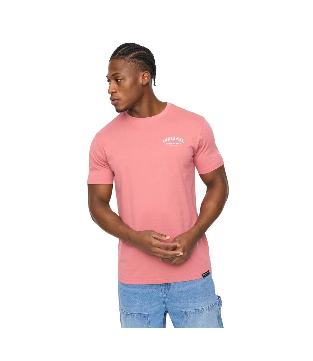 Mens Labstock T-shirt Pink Crosshatch-2