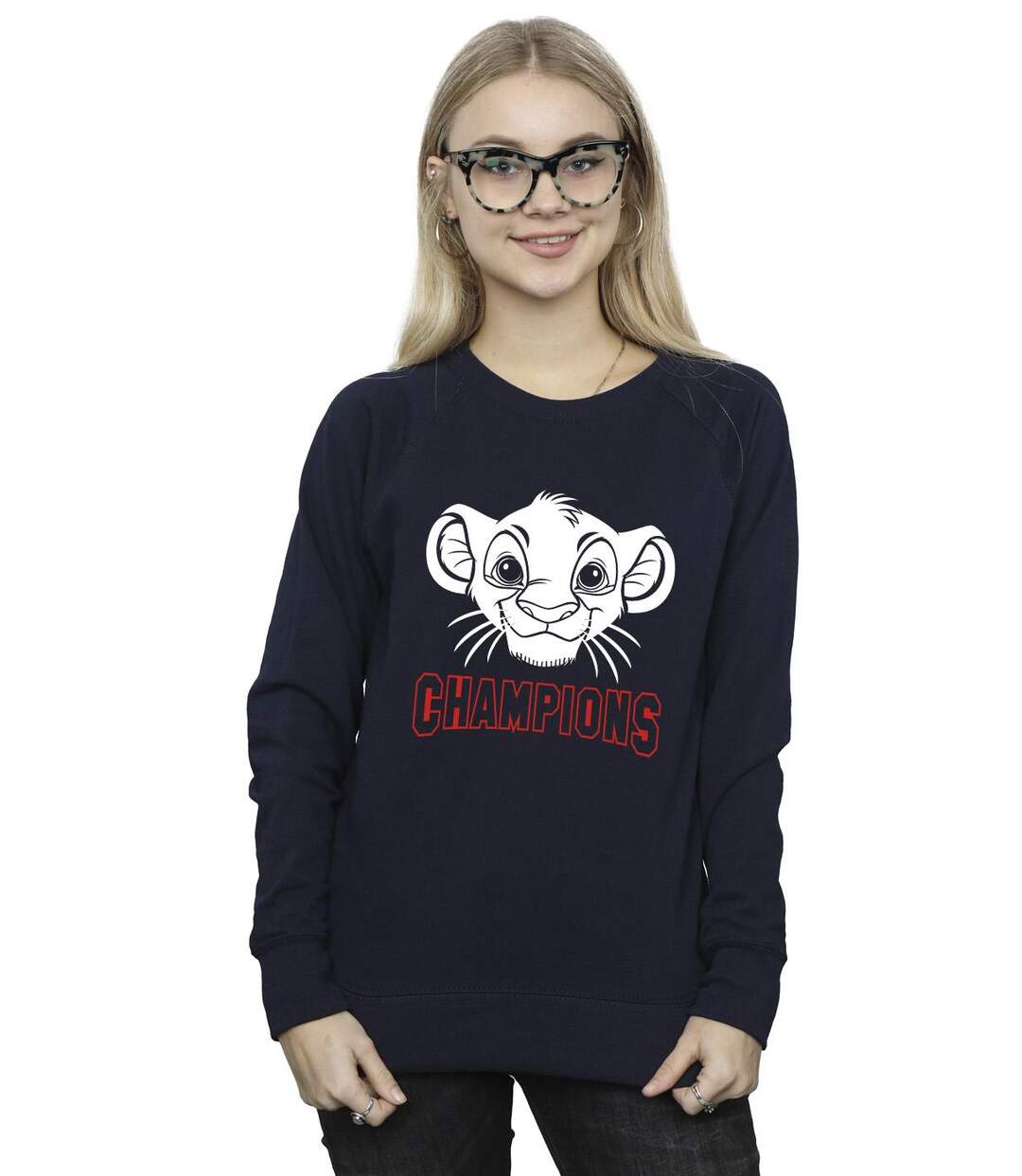 Disney Sweatshirt Champion Simba Face Womens/Ladies The Lion King (Bleu marine) - UTBI22334-2