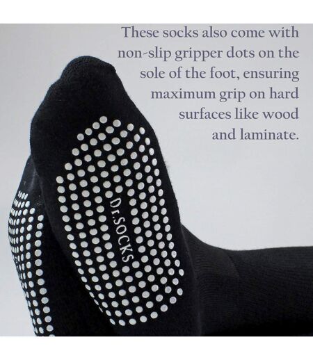 4 Pack Long Bamboo Diabetic Socks With Grips for Men and Women