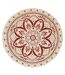 Tapis Rond Imprimé Mandala 120cm Terracotta-1