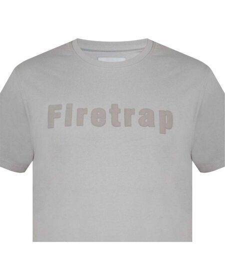 Mens Logo Cotton T-shirt White Stone Firetrap