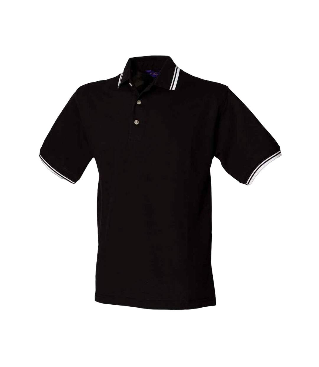 Polo homme noir / blanc Henbury-1