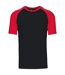 T-shirt bicolore baseball - Homme - K330 - noir et rouge