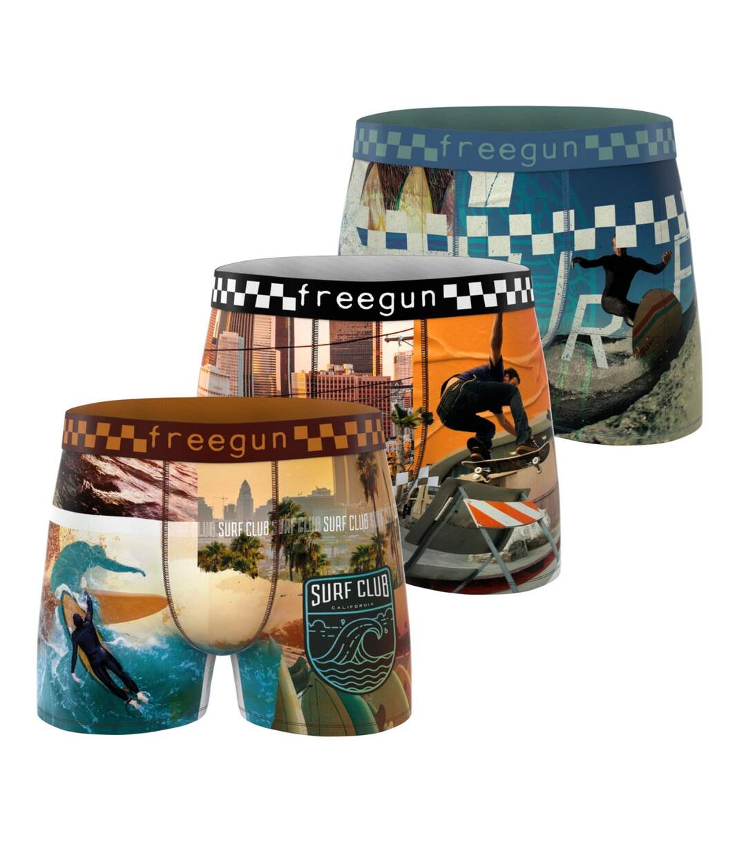 Lot de 3 boxers homme California Vibes Freegun-1