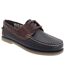 Dek Mens Moccasin Boat Shoes (Navy Blue/Brown Leather) - UTDF676