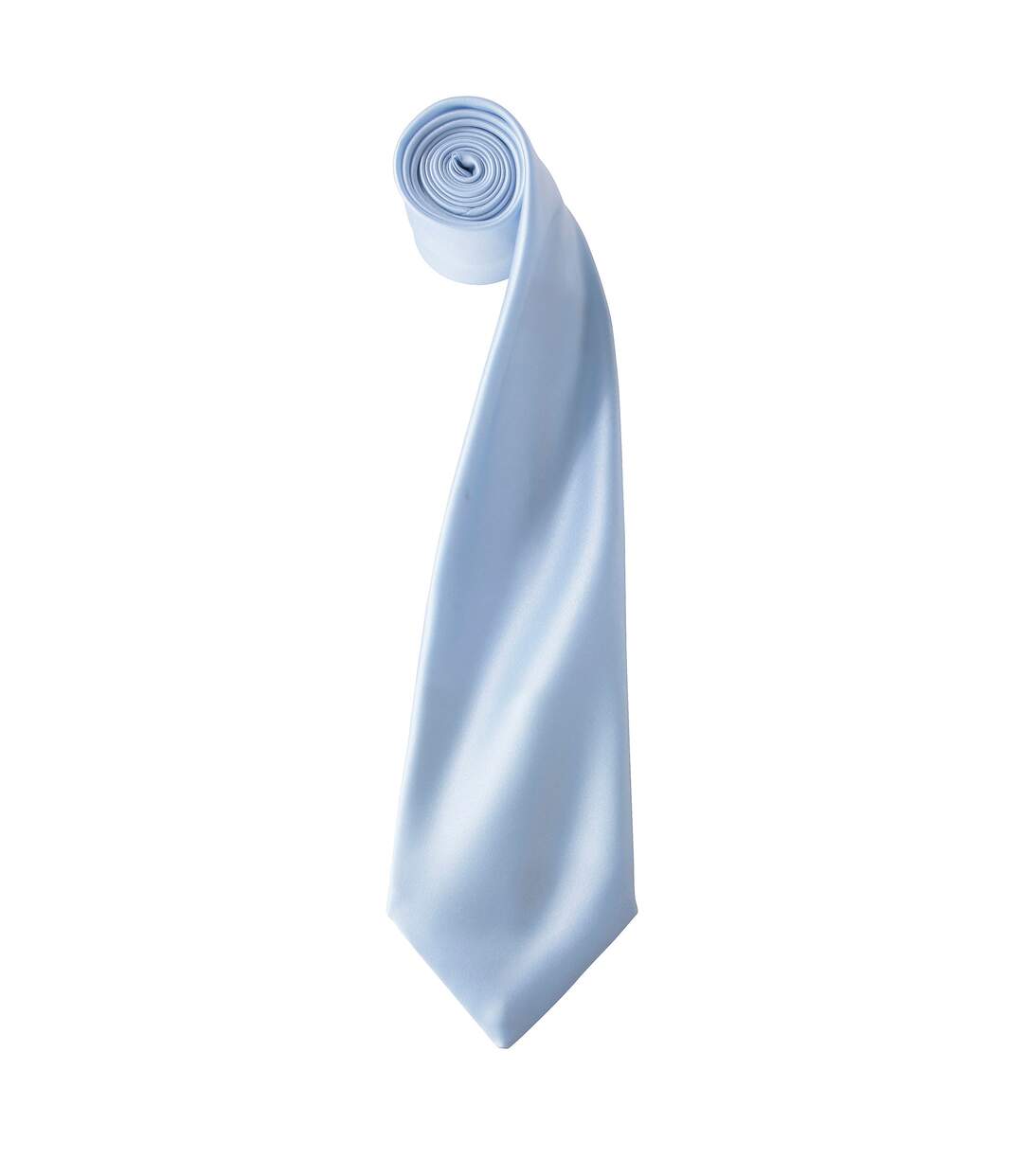 Premier Mens Plain Satin Tie (Narrow Blade) (Light Blue) (One Size) - UTRW1152