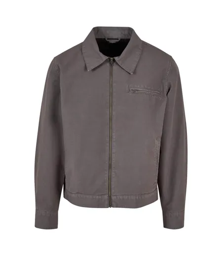 Mens Overdye Wear To Work Jacket Dark Shadow Urban Classics