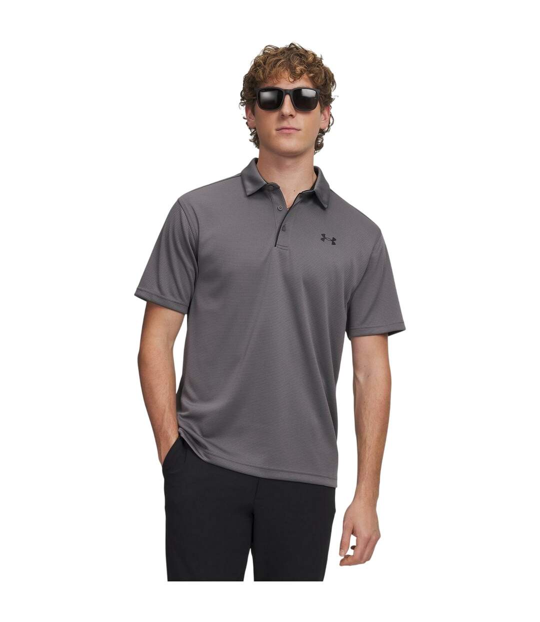 Polo Motif/style Tech Homme Anthracite Noir Under Armour-4