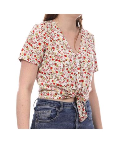 Blouse Blanche/Jaune à fleurs Femme Vero Moda Easy - S