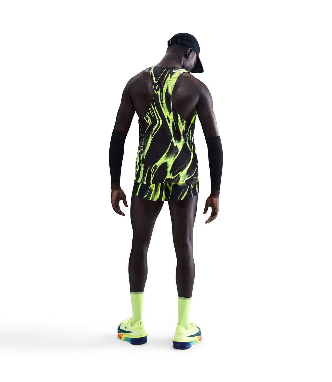Mens Elite Dri-fit Tank Top Volt White Nike-3