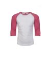 Next Level Adultes T-Shirt raglan unisexe à manches 3/4 en tri-blend (Rose vintage/blanc cuir) - UTPC3484
