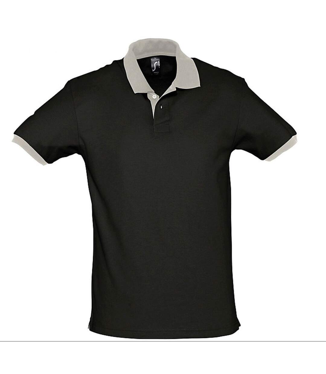 Polo homme bicolore - 11369 - noir et gris-1