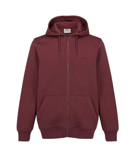 Mens Polycotton Full Zip Hoodie Burgundy Slazenger