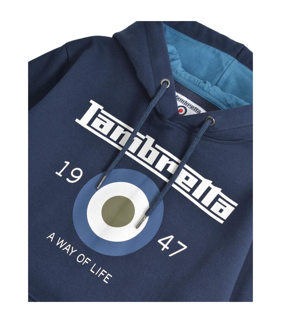Sweat À Capuche Motif/style Cible Adulte Bleu Marine Lambretta-3