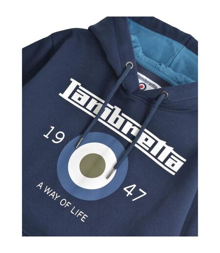 Sweat À Capuche Motif/style Cible Adulte Bleu Marine Lambretta