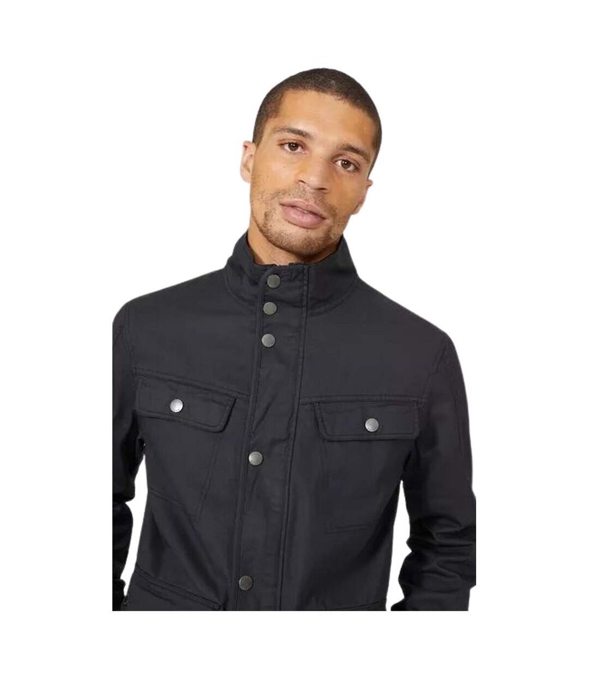 Maine Mens Waxed Funnel Neck Jacket (Charcoal)