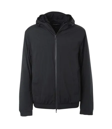 Mens Polyamide Hooded Jacket Black Emporio Armani