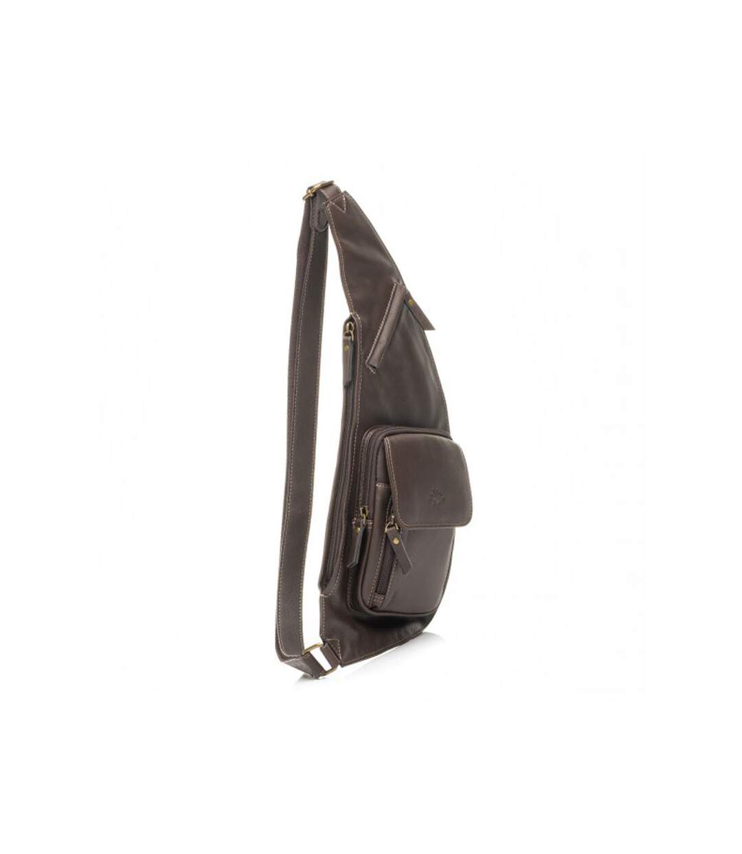 Katana - Sac body homme en cuir - chocolat - 7533-3