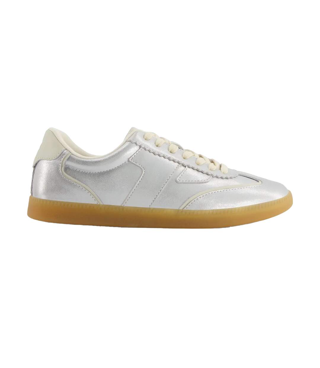 Womens/ladies Collins Trainers Silver Toms-4