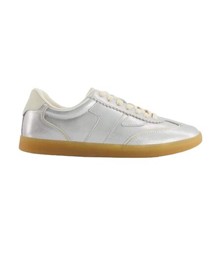 Womens/ladies Collins Trainers Silver Toms