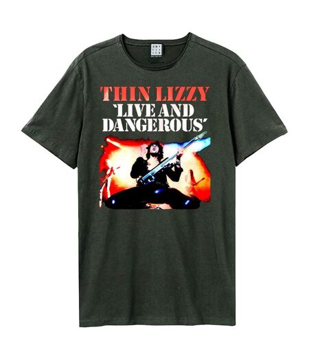 T-shirt Live And Dangerous Adulte Charbon Amplified