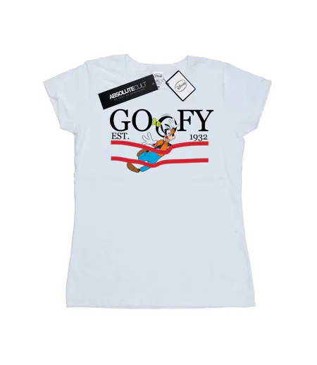 Disney T-shirt en coton Goofy By Nature - Femmes/Dames (Blanc) - UTBI32013