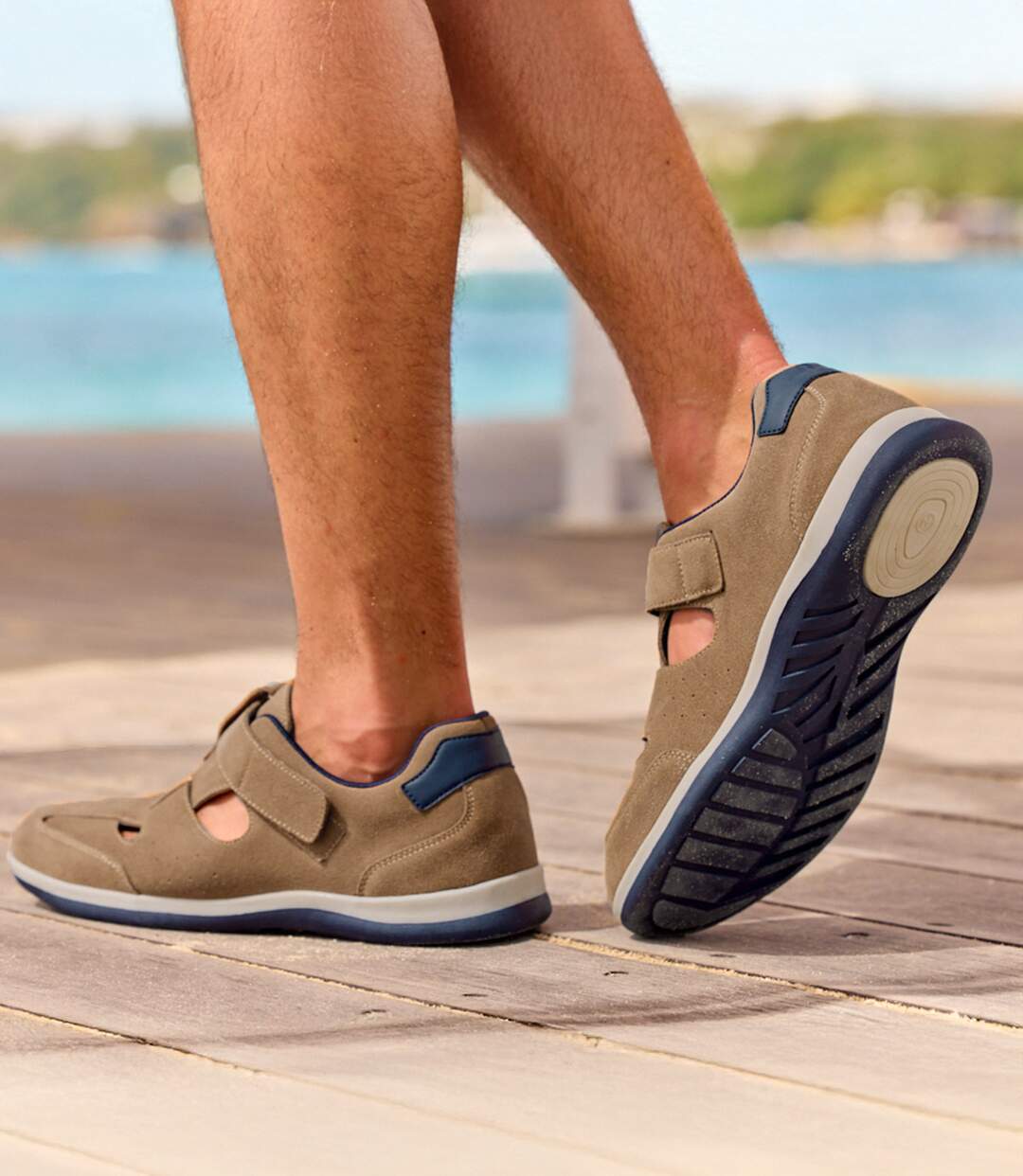 Men's Beige Summer Sandals-5