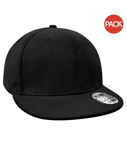 Lot de 2  casquettes à visière plate homme noir Beechfield