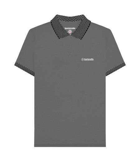 Mens Ss25 Two Tone Polo Shirt Steel Grey Lambretta
