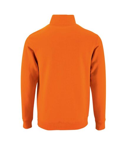 SOLS Mens Stan Contrast Zip Neck Sweatshirt (Orange)