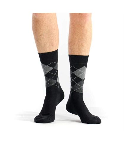 Chaussettes homme noires Intarsia