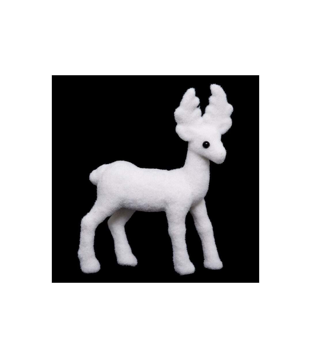 Statuette Déco Renne Debout 22cm Blanc-2