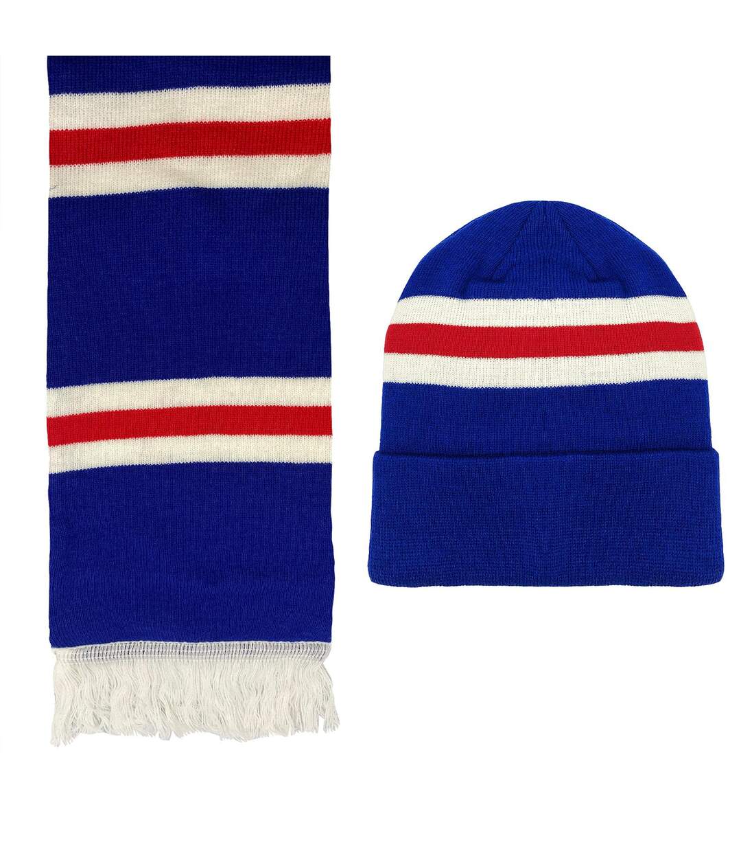 Ensemble Bonnet Et Écharpe Motif/style À Rayures Rangers Adulte Taille Unique Bleu Fan Originals-1
