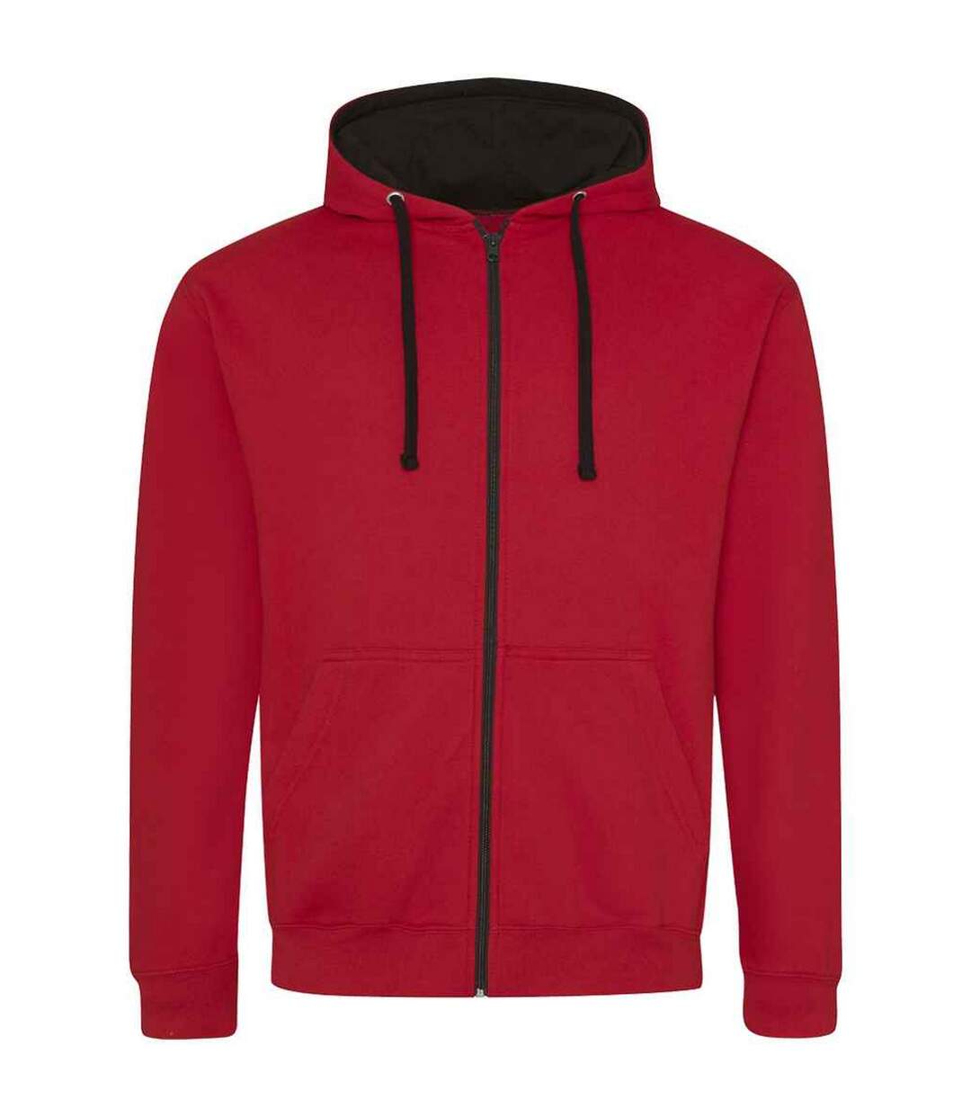 Veste à capuche varsity homme rouge feu / noir vif Awdis