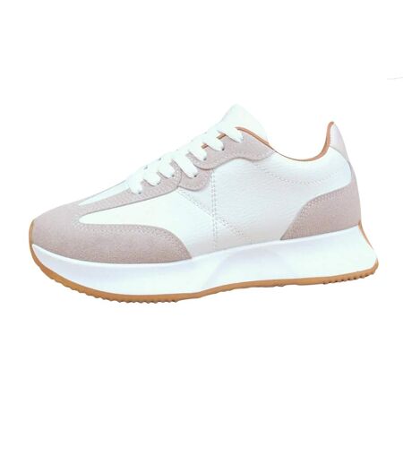 Womens/ladies metro suede running trainers light grey Where´s That From