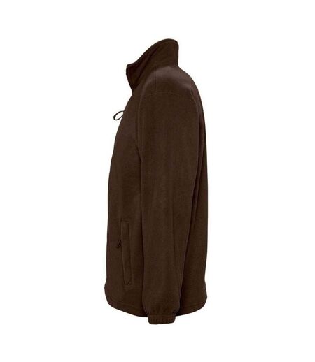 Unisex Adult North Fleece Jacket Dark Chocolate SOLS