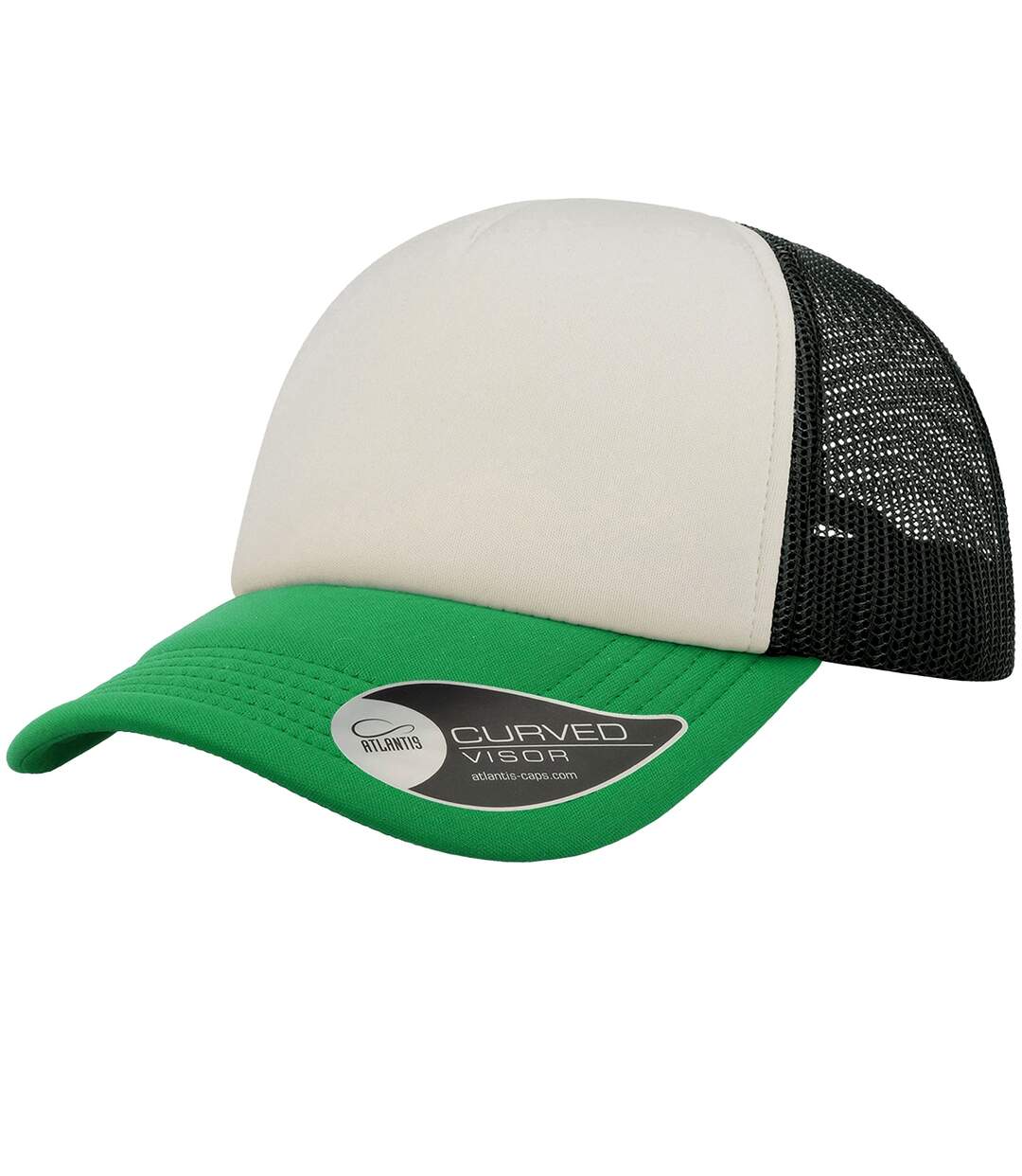 Casquette trucker rapper adulte blanc / noir / vert Atlantis-1