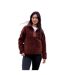 Womens/ladies keely borg half zip fleece jacket burgundy Animal