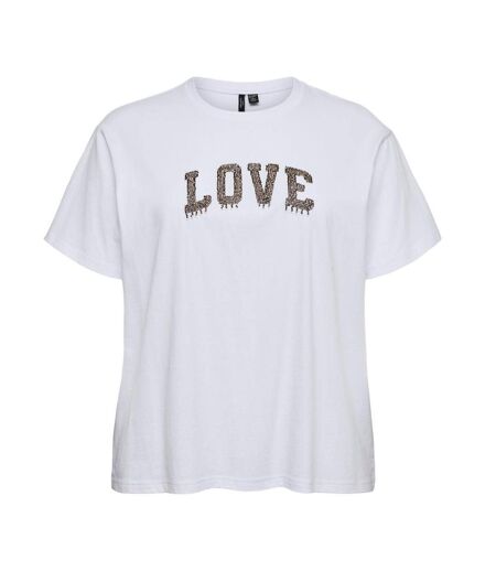 T-Shirt blanc/doré femme vero moda vmloretta