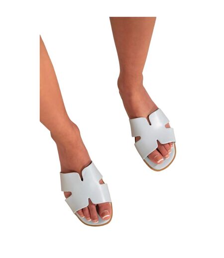 Womens/ladies Mae Instep Strap Sandals Baby Blue Where´s That From