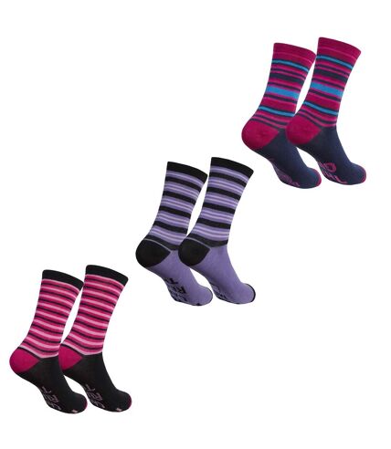 Womens/Ladies Cotton Rich Novelty Drinks Socks (3 Pairs) (Lilac/Black/Navy) - UTUT1190
