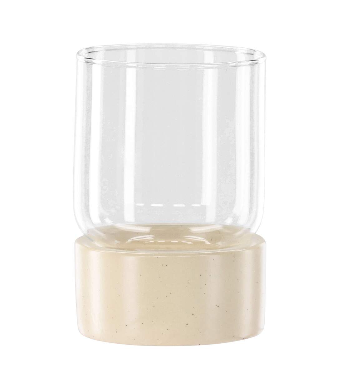 Lanterne en Verre Vica 12cm Beige-1