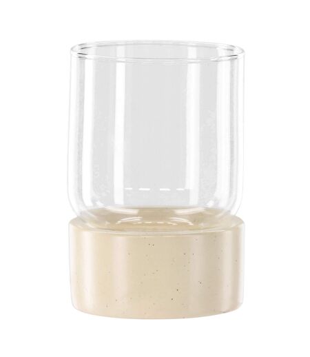Lanterne en Verre Vica 12cm Beige