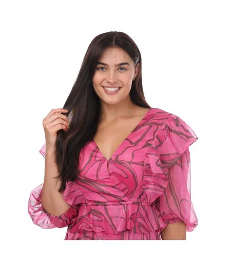 Womens/ladies victoir printed ruffles pinafore dress pink Ted Baker