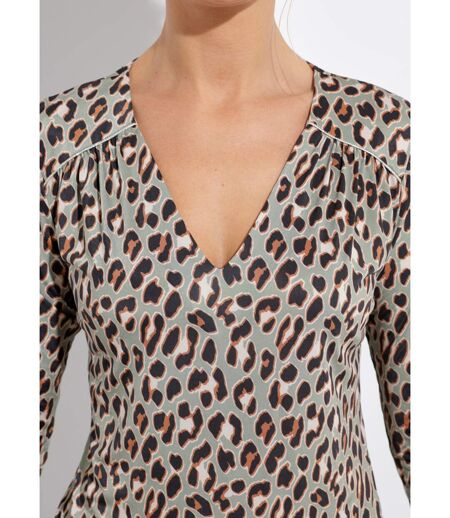 T-shirt ample col V manches longues