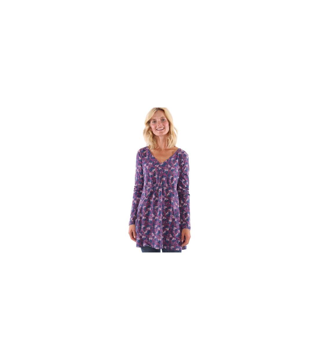 Tunique Motif/style Floral Femme Violet Lazy Jacks-1