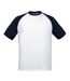 T-shirt Baseball Adulte Blanc Rouge B&C-2