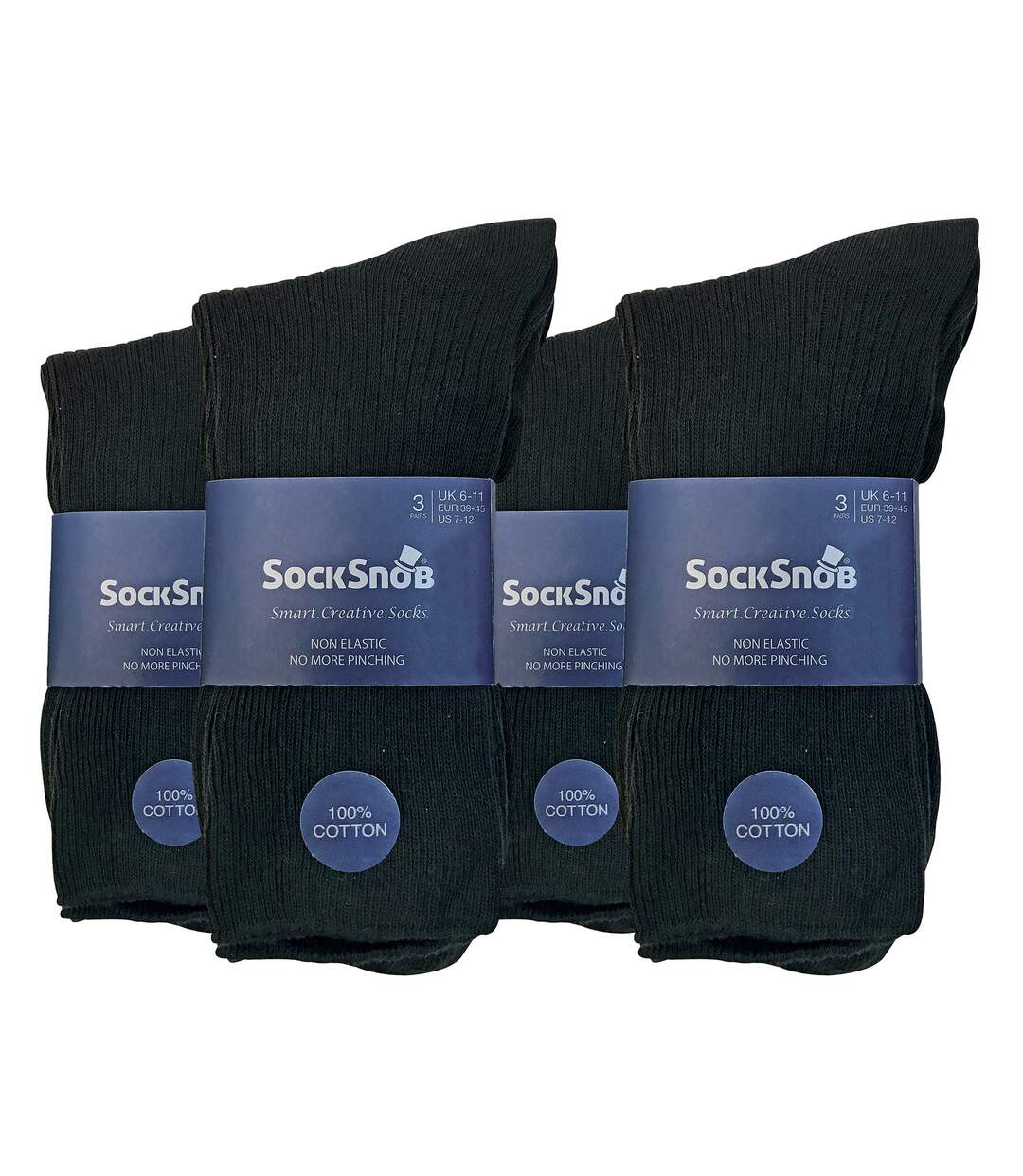 12 Pairs Mens Thin Soft 100% Cotton Non Elastic Dress Socks-2