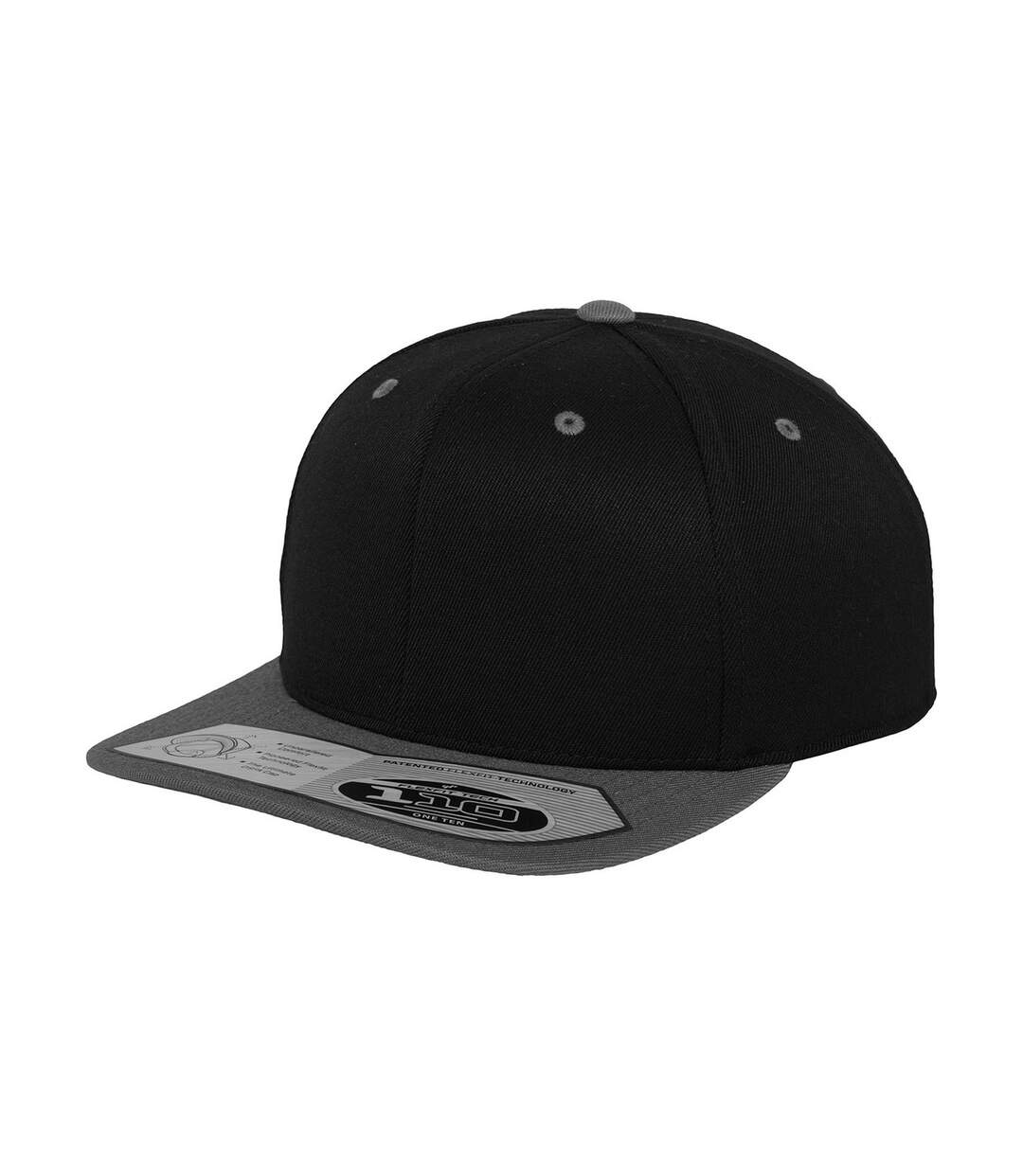 Snapback Fitted Baseball Cap Black Grey Flexfit-1
